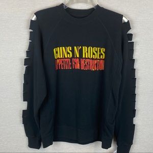 BRAVADO Guns N' Roses Appetite for Destruction Slashed Sleeve Sweatshirt - NWT